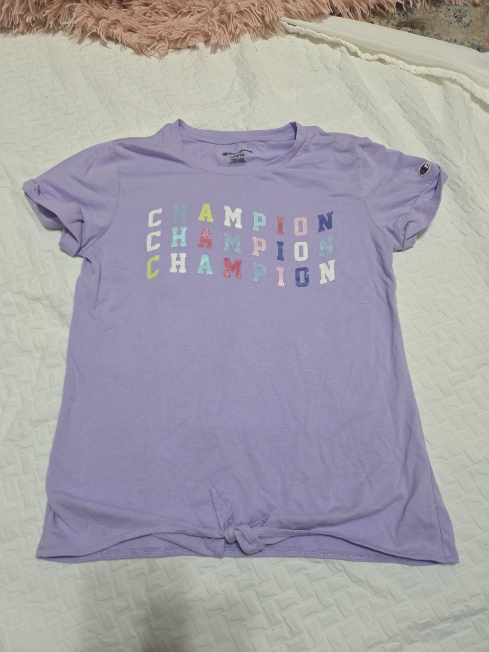 Champion Lavender Tie Front Tee 14/16 Girls Ch1416-ss1